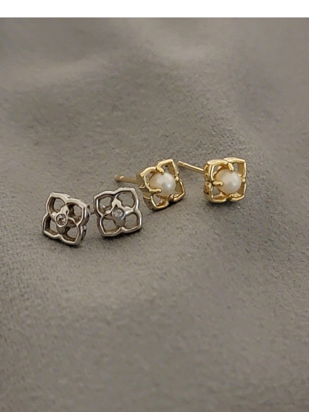 Kendra Scott Mixed Metal Floral Stud Earrings in Gold & Silver